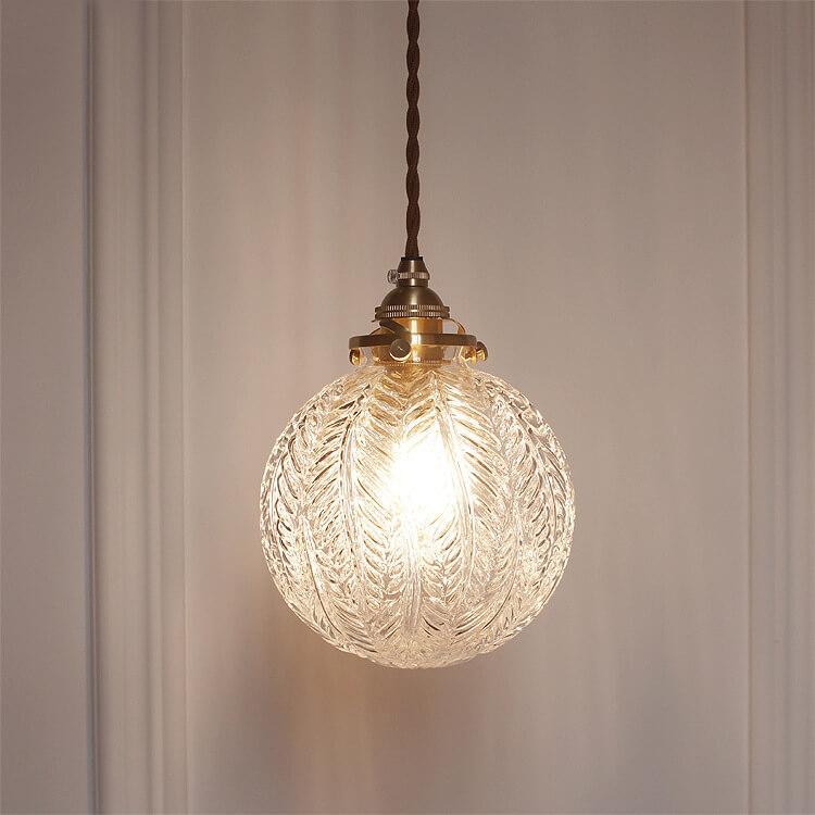 Frendorf | LotuSphere Retro Glas Pendelleuchte | Elegantes Design | Lotus-Struktur | Dekoratives Licht