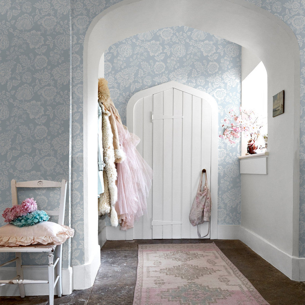 Shabby Chic Tapete von Rachel Ashwell - Stipple - Salbei