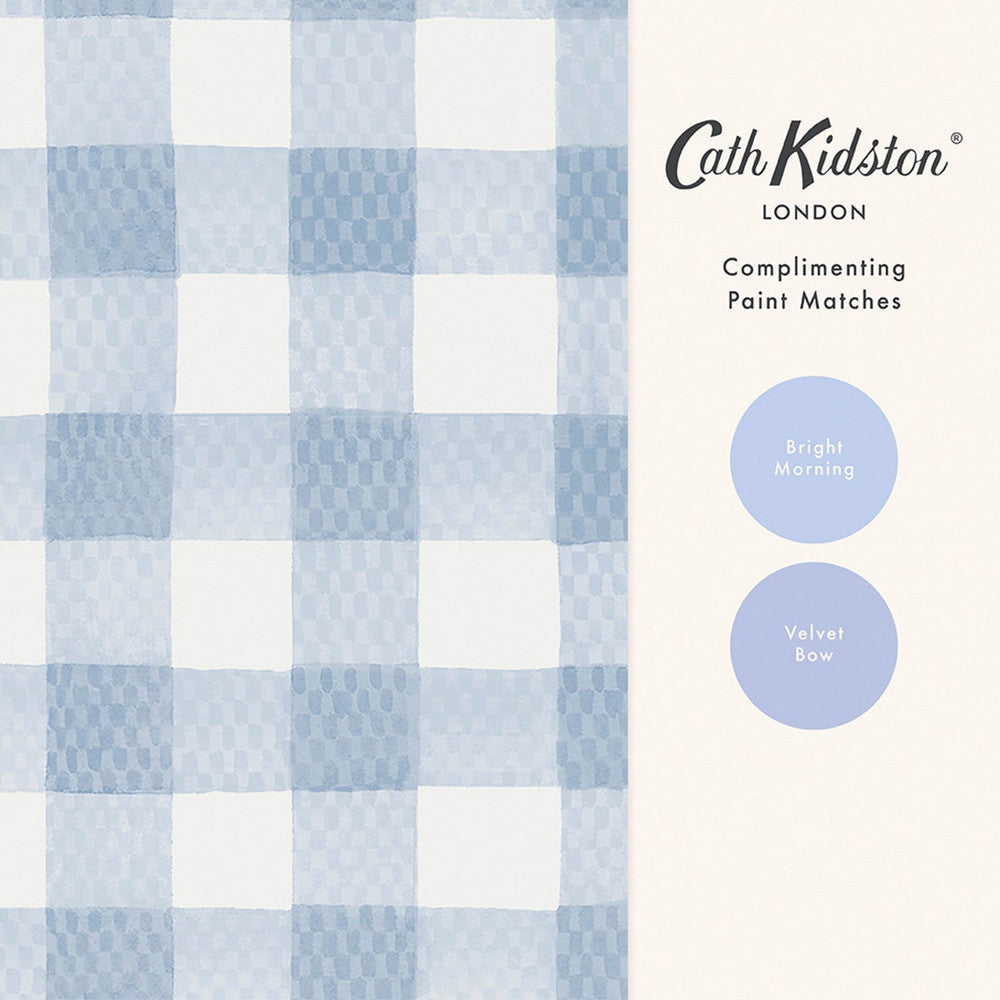 Cath Kidston Tapete - Gemaltes Gingham - Blau