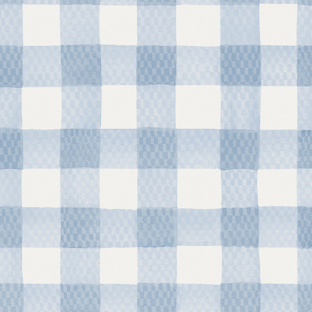 Cath Kidston Tapete - Gemaltes Gingham - Blau