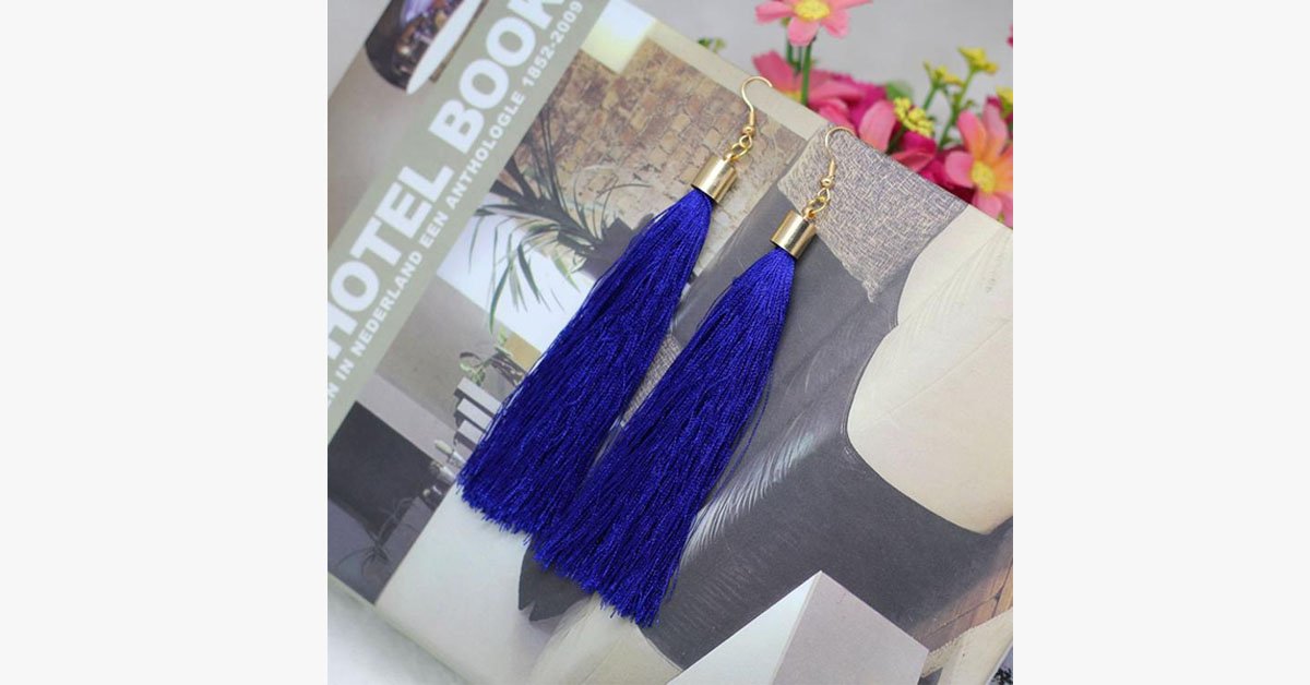 Frendorf | Lange Fib Quaste Ohrringe