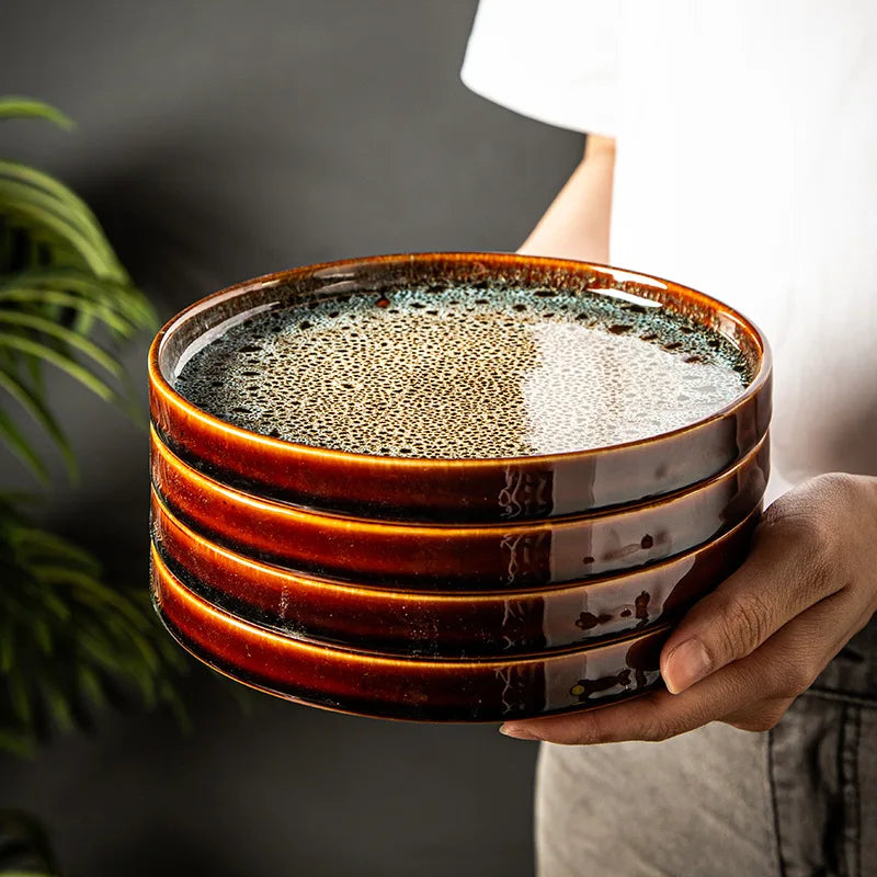 7,5" Keramische Teigtaschenteller Runde Platte Essgeschirr Platte