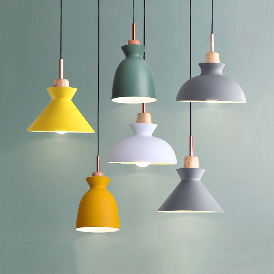 Nordic Style Hängende Beleuchtung mit Schirm Aluminium Einze Kopf Pendelleuchte für Veranda