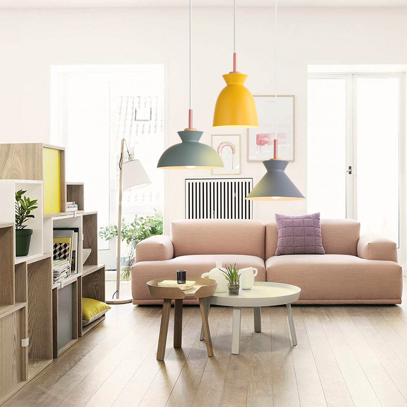 Nordic Style Hängende Beleuchtung mit Schirm Aluminium Einze Kopf Pendelleuchte für Veranda
