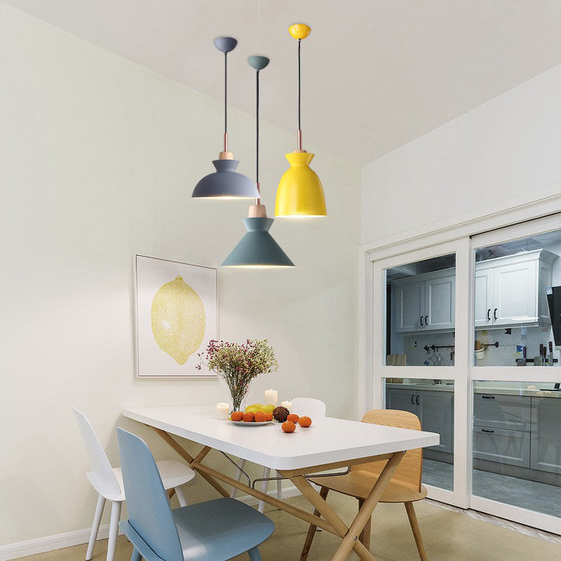 Nordic Style Hängende Beleuchtung mit Schirm Aluminium Einze Kopf Pendelleuchte für Veranda
