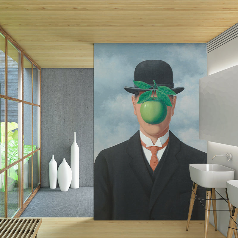 Die Son of Man Wandtattoo Schwarz-Grün Surrealismus Wandverkleidung für Wohnzimmer