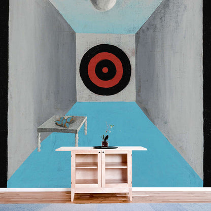 Frendorf | Blauw-Grijze Surrealisme Muur Wallpapers Volledige Maat La Salle Darmes Schilderij Wanddecoratie voor Woonkamer