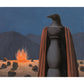 Frendorf | Wildfire Eagle Sculpture Kunst Wandkleden Surrealisme Non-Woven Stof Wandbedekking in Rood-Blauw