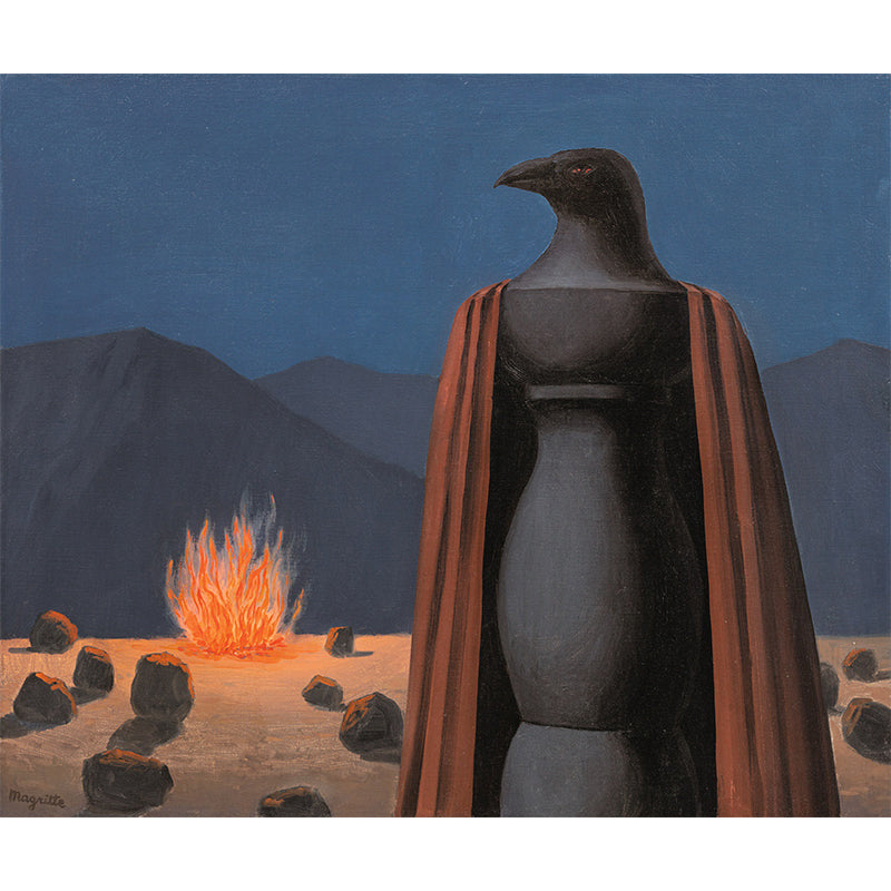 Frendorf | Wildfire Eagle Sculpture Kunst Wandkleden Surrealisme Non-Woven Stof Wandbedekking in Rood-Blauw