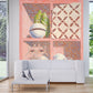 Frendorf | Pink Storage Case Murals Wallpaper Fleckenresistente Wandverkleidung für das Wohnzimmer