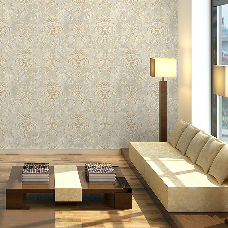 Prägedekorationsfolie, Fleckenresistente Tapete, Europäischer Jacquard Wanddekoration für das Wohnzimmer