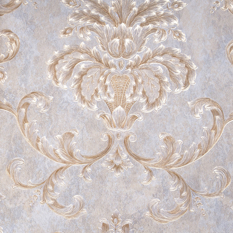 Prägedekorationsfolie, Fleckenresistente Tapete, Europäischer Jacquard Wanddekoration für das Wohnzimmer