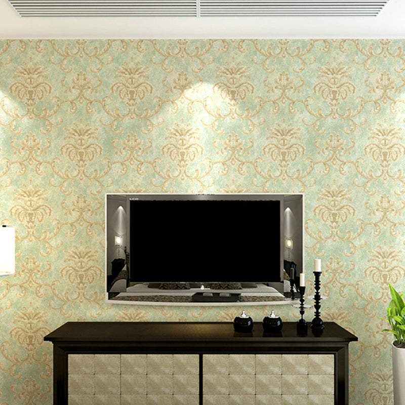 Prägedekorationsfolie, Fleckenresistente Tapete, Europäischer Jacquard Wanddekoration für das Wohnzimmer