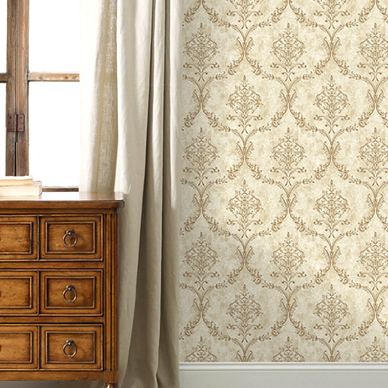 Prägedruck Softfarbe Tapete Vintage Stil Jacquard Wandkunst für Schlafzimmer, 33' L x 20.5" W