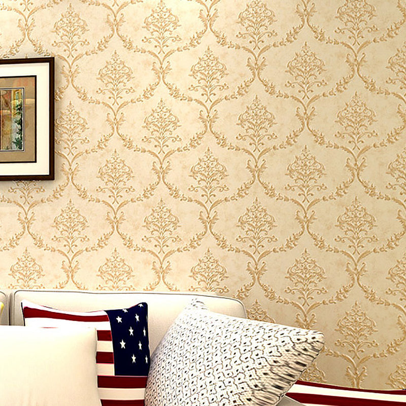 Prägedruck Softfarbe Tapete Vintage Stil Jacquard Wandkunst für Schlafzimmer, 33' L x 20.5" W