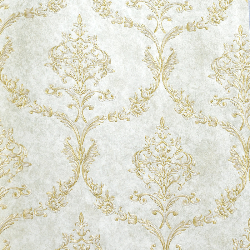 Prägedruck Softfarbe Tapete Vintage Stil Jacquard Wandkunst für Schlafzimmer, 33' L x 20.5" W