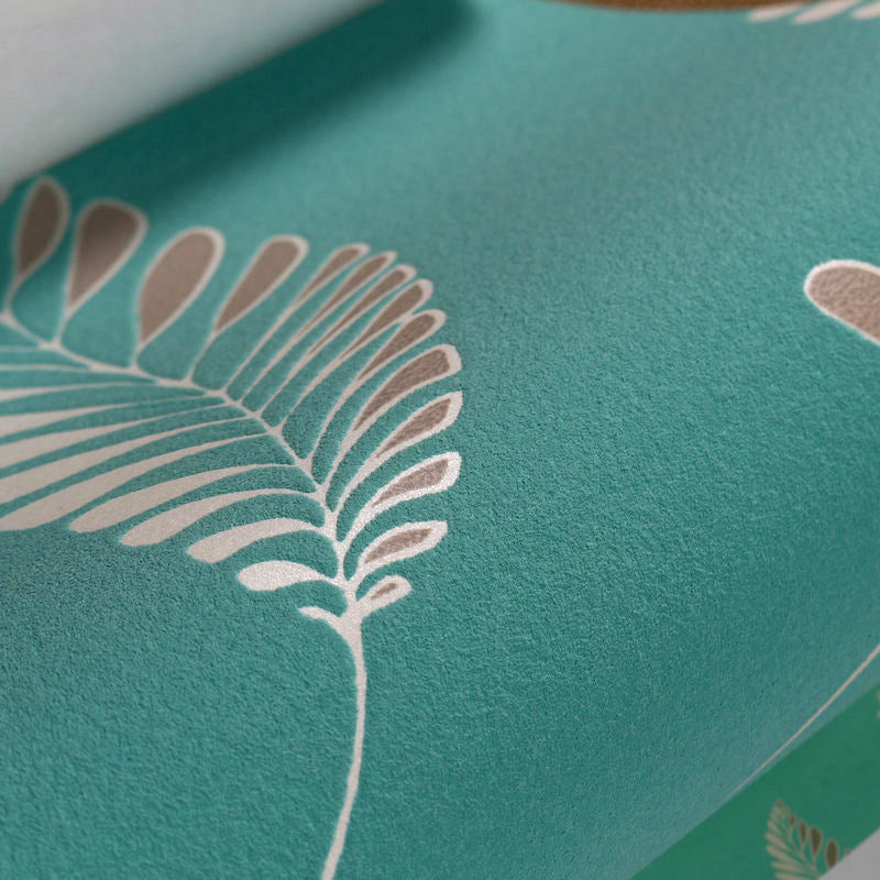 Pflanzenblatt bedruckte Tapetenrolle zeitgenössische Flock Wanddekoration in Pastellfarbe