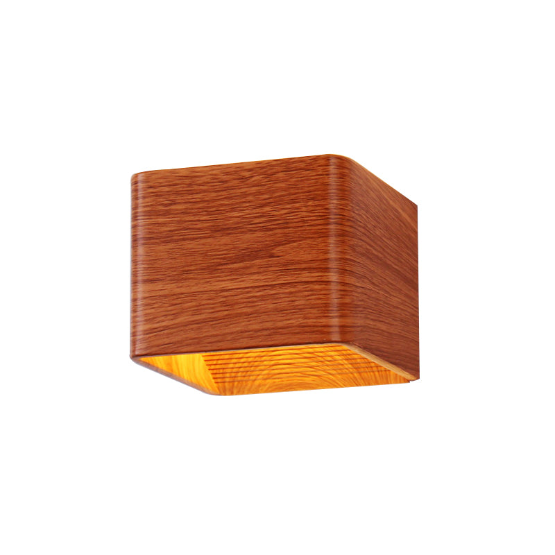 Frendorf | Cube Wandlamp Modern Houten 1-Licht Woonkamer Wandgemonteerde Op en Neer Verlichtingsarmatuur in Warm/Wit Licht