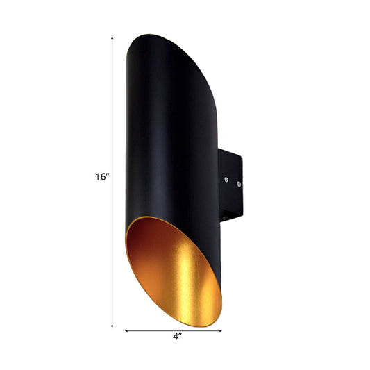 Frendorf | 2 Lichter Treppen Wandlampe mit Röhrenmetallschirm Schwarze Wandmontierte Lampe