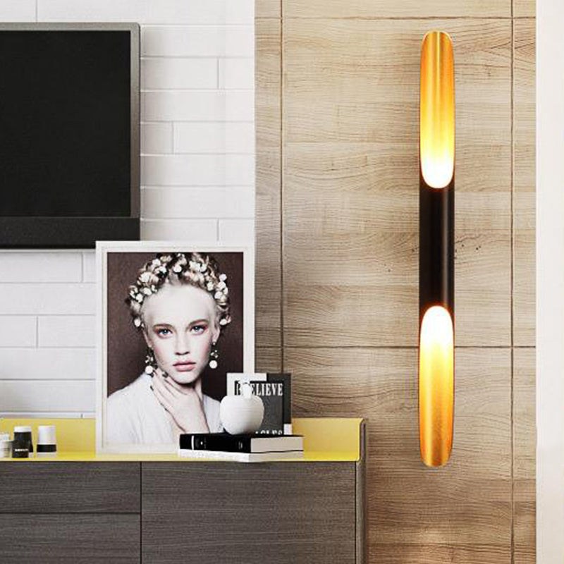 Frendorf | 23.5"/27.5" Breite Rohr Wandlampe Modern Metallisch 1/2-Licht Schwarze Wandbeleuchtung für Wohnzimmer