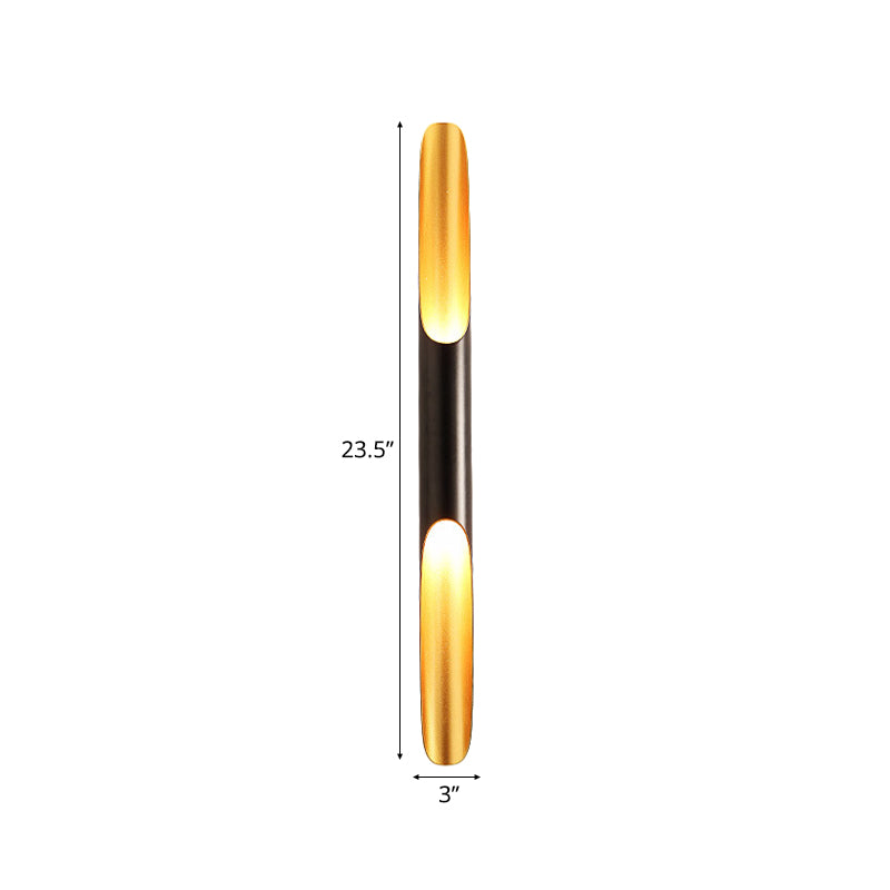 Frendorf | 23.5"/27.5" Breite Rohr Wandlampe Modern Metallisch 1/2-Licht Schwarze Wandbeleuchtung für Wohnzimmer