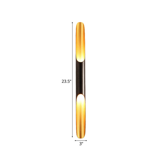 Frendorf | 23.5"/27.5" Breite Rohr Wandlampe Modern Metallisch 1/2-Licht Schwarze Wandbeleuchtung für Wohnzimmer