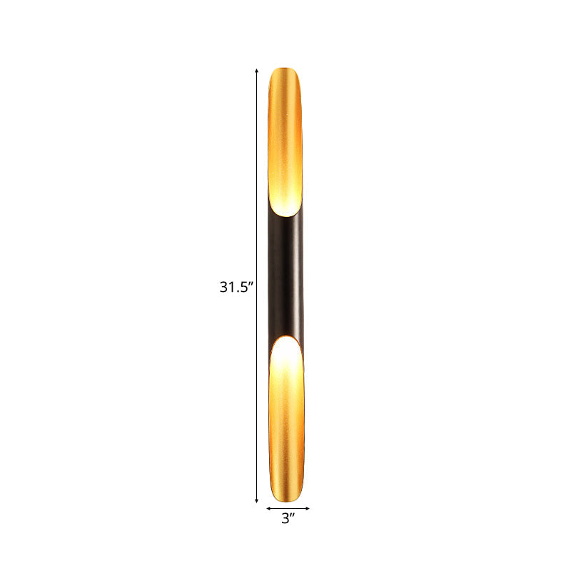 Frendorf | 23.5"/27.5" Breite Rohr Wandlampe Modern Metallisch 1/2-Licht Schwarze Wandbeleuchtung für Wohnzimmer