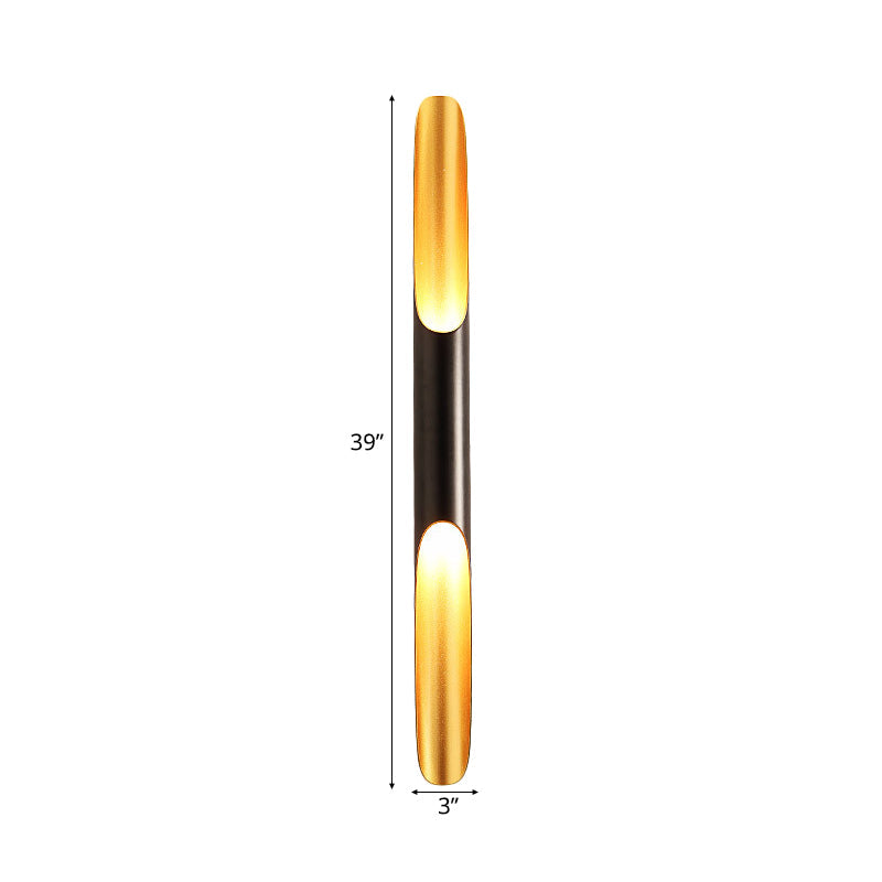 Frendorf | 23.5"/27.5" Breite Rohr Wandlampe Modern Metallisch 1/2-Licht Schwarze Wandbeleuchtung für Wohnzimmer