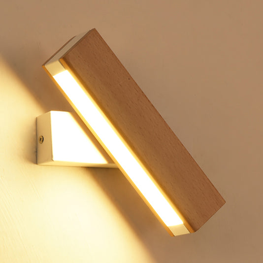 Frendorf | Rotatable Weiß/Schwarz Lineare Wandlampe Moderne Einzellicht Holzwandleuchte zum Lesen in Warm/Weiß/Naturlicht