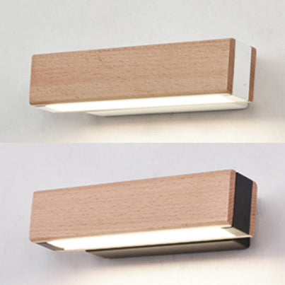 Frendorf | Rotatable Weiß/Schwarz Lineare Wandlampe Moderne Einzellicht Holzwandleuchte zum Lesen in Warm/Weiß/Naturlicht