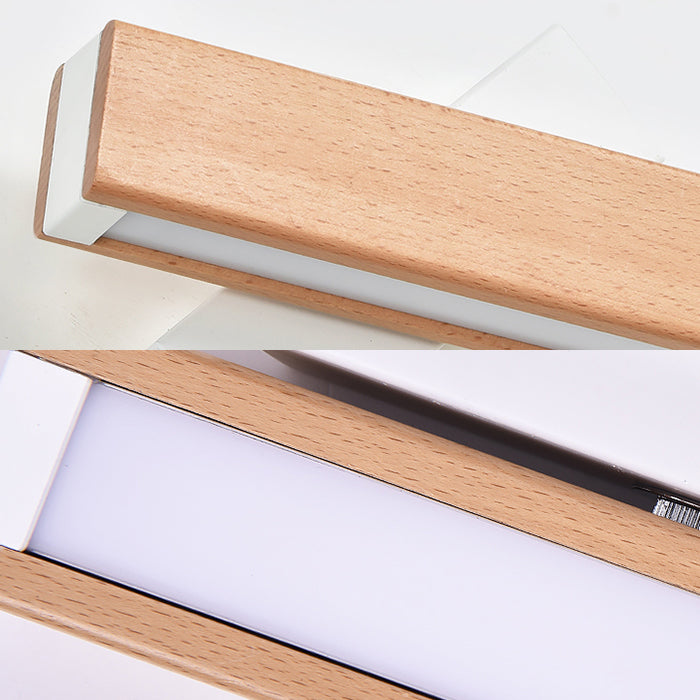Frendorf | Rotatable Weiß/Schwarz Lineare Wandlampe Moderne Einzellicht Holzwandleuchte zum Lesen in Warm/Weiß/Naturlicht
