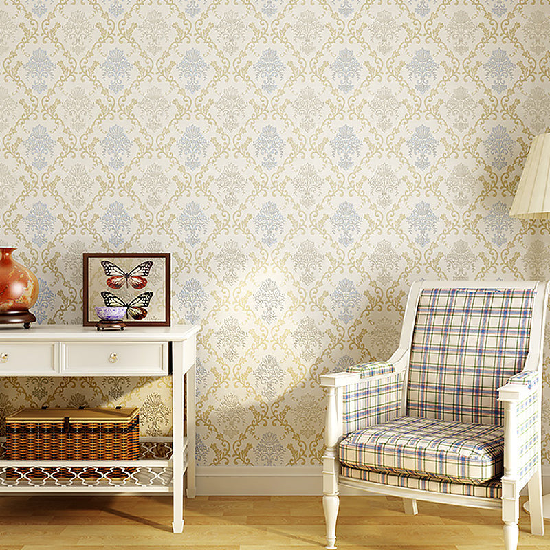 Gitterwerk Jacquard Tapete Antik 3D-geprägte Wandbekleidung in sanfter Farbe für Akzentwand