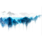 River Mountain Landschaft Wandmural Tapete Blau und Weiß Moderne Kunst Wandverkleidung für Zuhause