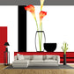 Frendorf | Ganze Calla-Lilie Wandkunst Künstliche Schöne Blumen Wanddekoration in Rot-Schwarz
