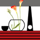Frendorf | Ganze Calla-Lilie Wandkunst Künstliche Schöne Blumen Wanddekoration in Rot-Schwarz