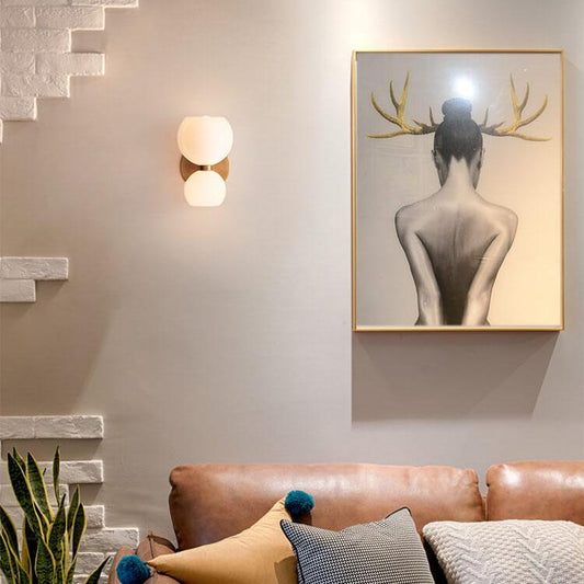 Frendorf | Bowlite Wandlampe mit modernem Design | 2-Licht-Schale | Elegante Beleuchtung für Zuhause