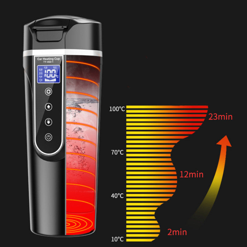 Frendorf | Tragbare Autoflasche Smart Touch Digitalanzeige Isolierbecher Home Travelling Heizbecher Wasserflasche