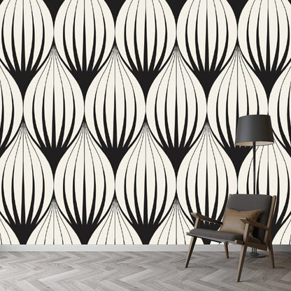 Frendorf | Zwart-Wit Regenval Muurdecoratie Vochtbestendig Moderne Slaapkamer Wandbehandeling