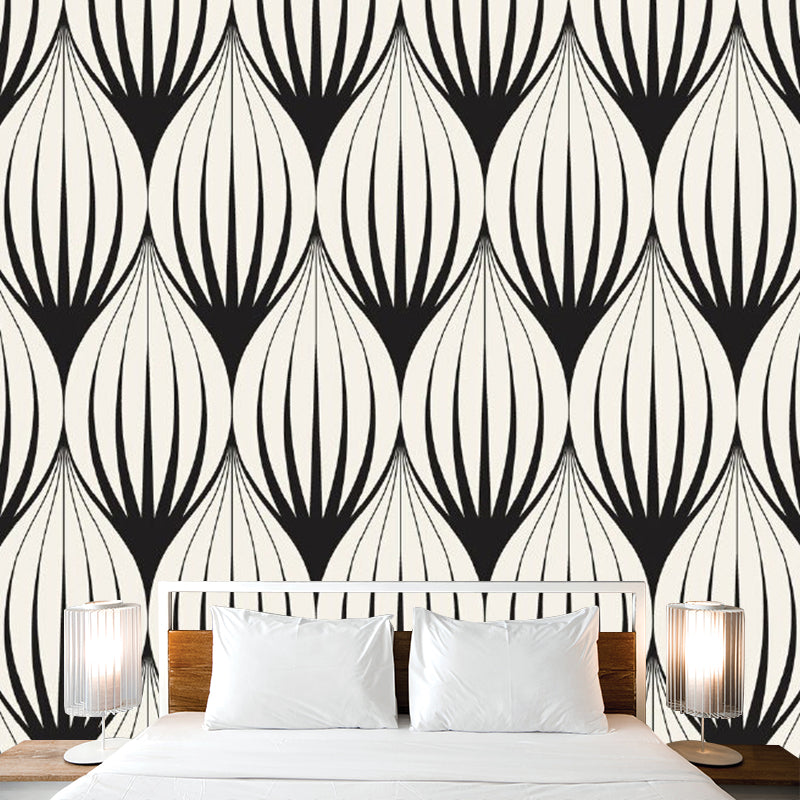 Frendorf | Zwart-Wit Regenval Muurdecoratie Vochtbestendig Moderne Slaapkamer Wandbehandeling