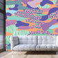Bohemian Abstract Pattern Wandtapeten Lila-Grün Geometrische Wandverkleidung für Akzentwand