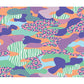 Bohemian Abstract Pattern Wandtapeten Lila-Grün Geometrische Wandverkleidung für Akzentwand