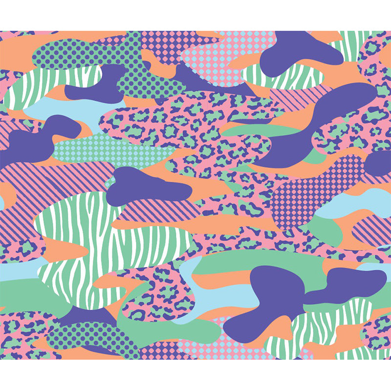 Bohemian Abstract Pattern Wandtapeten Lila-Grün Geometrische Wandverkleidung für Akzentwand