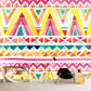 Frendorf | Roze-Geel Zigzag Wandmuur Moisture Resistant Bohemia Woonkamer Wandbedekking