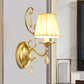 Frendorf | 1 Glühbirne Tapere Wand Sconce Moderne Gold Stoff Wandmontage Licht Fixture für Schlafzimmer