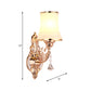 Frendorf | Opal Glas Getaperde Bel Wandlamp Verlichting Modern 1 Hoofd Slaapkamer Oppervlakte Wandlamp in Goud