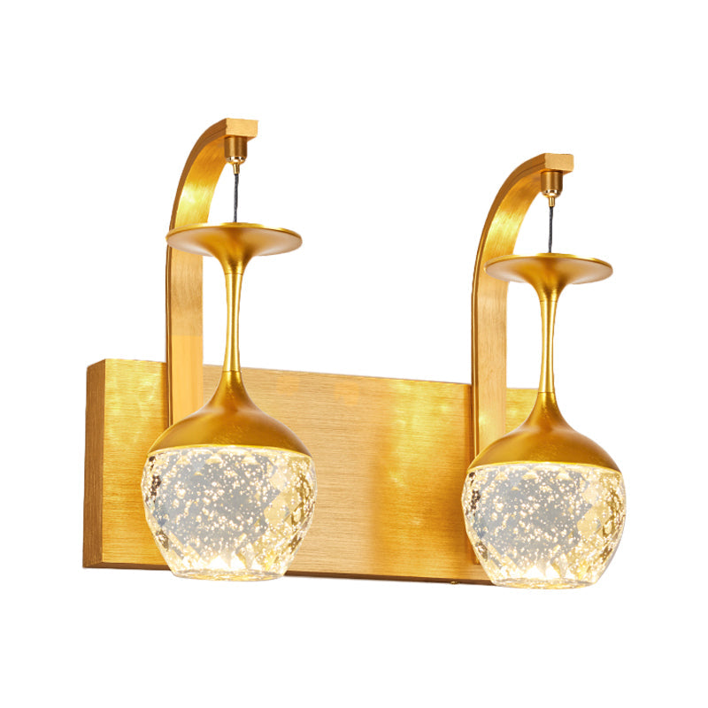 Frendorf | 1/2 Kop Wandmontierte Lampe mit Taper Crystal traditionelle Salon Wandlampe Beleuchtung in Gold