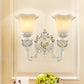 Frendorf | 1/2-Head Elfenbeinglas Wandlampe Traditionelle Weiße Glockenförmige Schlafzimmer Wandlicht Kit