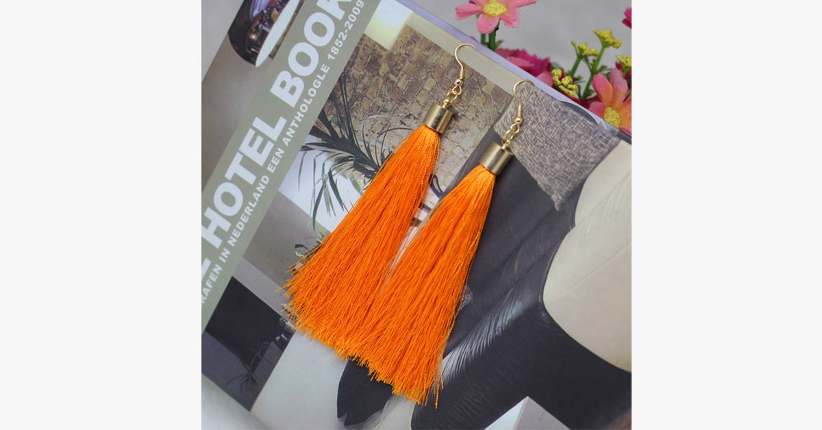 Frendorf | Lange Fib Quaste Ohrringe