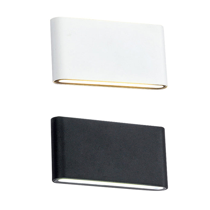 Frendorf | Schwarz/Weiß Rechteckige Wandwaschlicht Modern Stilvolles Warm/Weiß Licht LED Aluminium Wandlampe für Flur, 4,5"/7" B