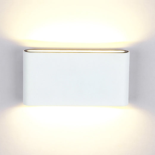Frendorf | Schwarz/Weiß Rechteckige Wandwaschlicht Modern Stilvolles Warm/Weiß Licht LED Aluminium Wandlampe für Flur, 4,5"/7" B